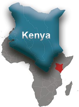 Africa map with Kenya detail