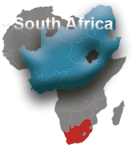 Africa map with South Africa detail