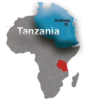 Africa map with Tanzania detail