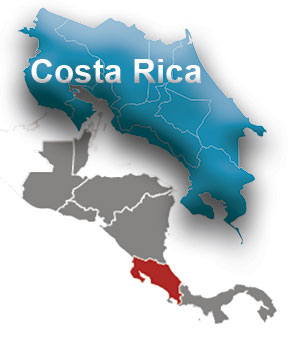 Central America map with Costa Rica detail