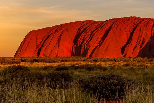 Uluru, the mythical rock at twilight, Australia