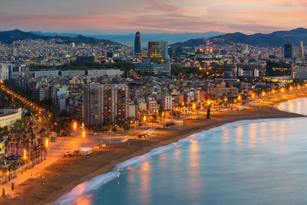 Barcelona beach sunset