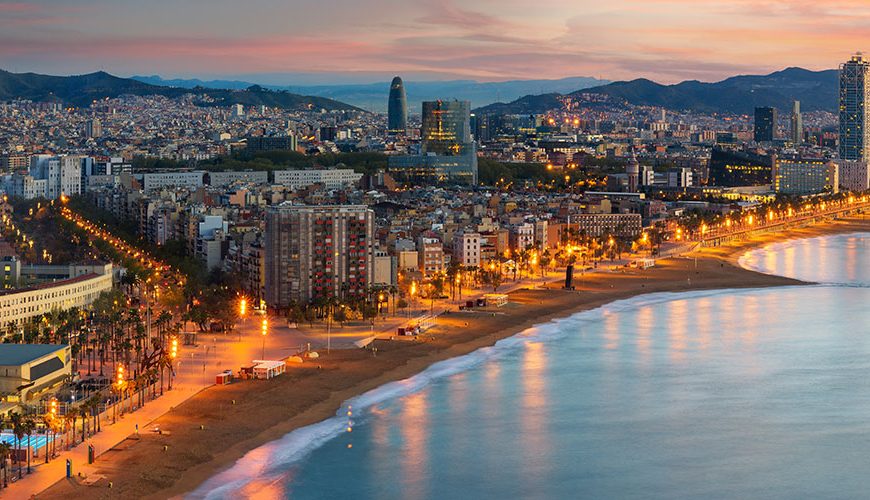 Barcelona beach sunset