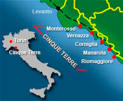 Cinque Terre map detail