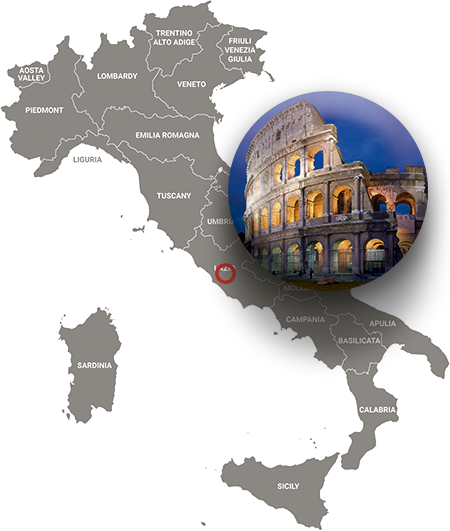 Italy map with Rome detail