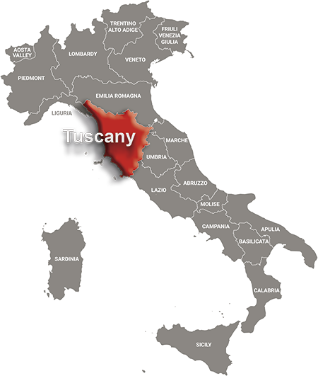 Italy map with Tuscany Province detail