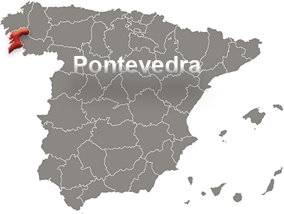 Spain map with Pontevedra detail