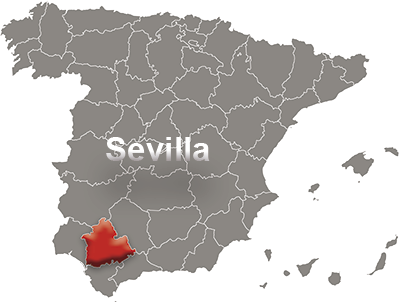 Spain map with Seville detail