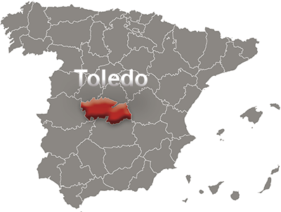 Spain map with Toledo detail