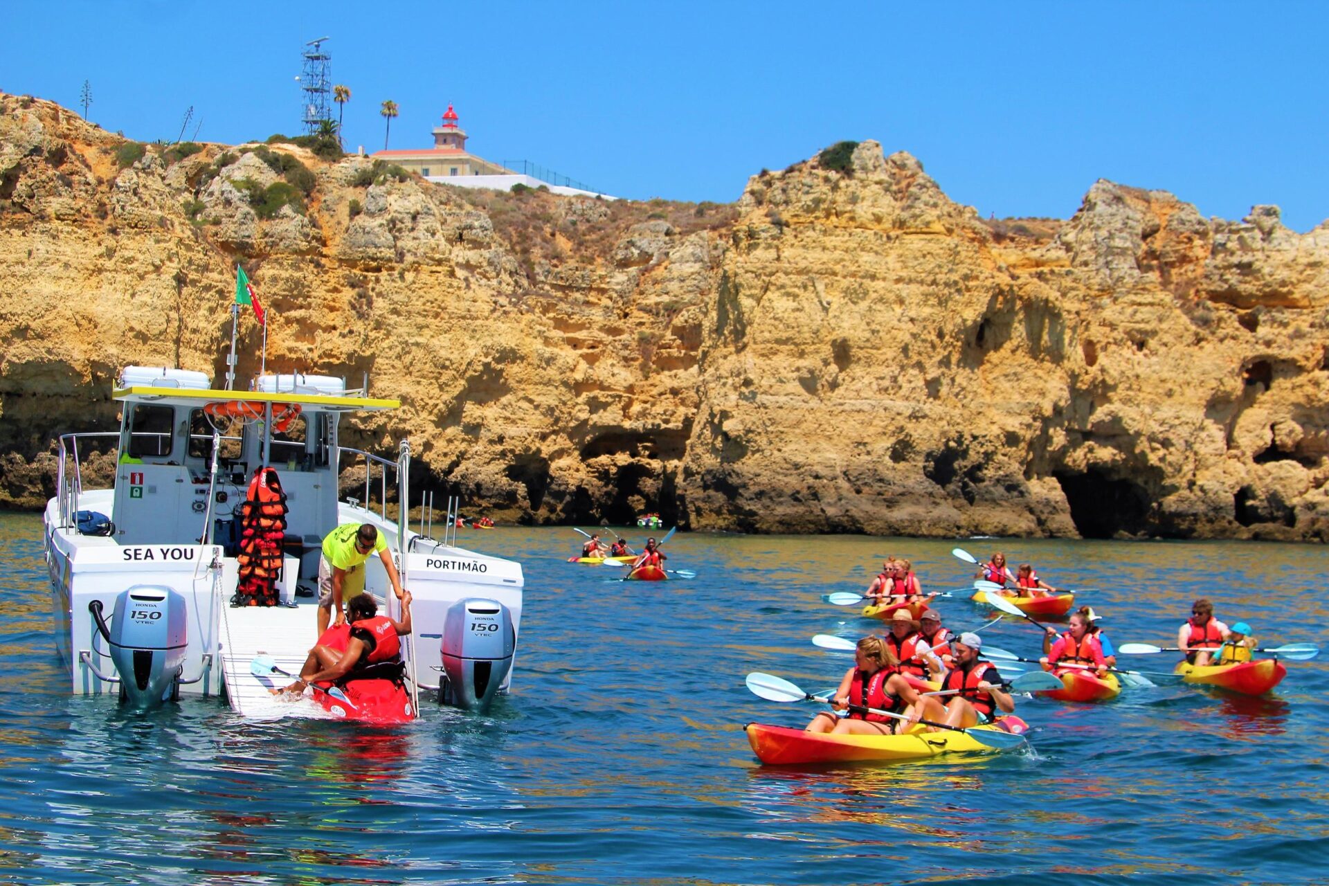 Kayak Lagos Adventure: Experience the breathtaking beauty of the Algarve coast with our Kayak Lagos Adventure, an incredible excursion suitable for couples, friends, and families.