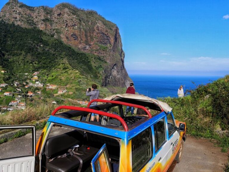 All in 1 Experience in Madeira: Embark on an unforgettable all-in-one experience in Madeira, where you can immerse yourself in the beauty of the island through a thrilling 4x4 ride, exhilarating hiking, refreshing swimming, and a memorable boat trip. In just one day, you'll have the opportunity to explore breathtaking landscapes, discover hidden gems, and create lasting memories in this captivating destination.