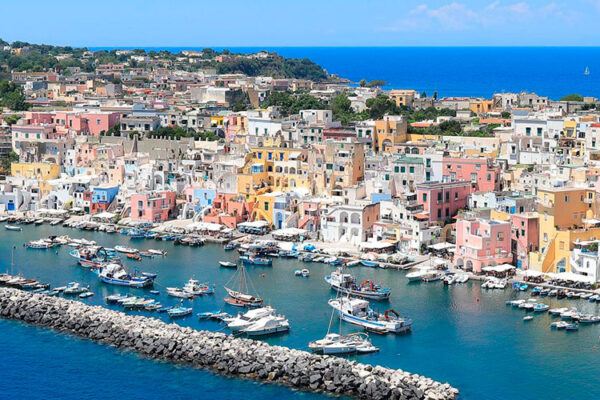 The island of Procida is the closest to Naples, the smallest of the islands and the most populous. The island is very popular with tourists and has a number of beaches, including the Spiaggia dei Maronti, which is the largest beach on the island.