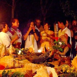 Maya Temazcal Night Ceremony from Cancun with Cenote Swim and Dinner