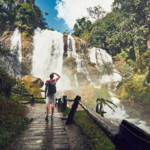 Full-Day Doi Inthanon National Park Small-Group Tour. Experience the exhilaration of standing atop Thailand’s highest point at Doi Inthanon National Park. Elevate your travel memories, quite literally, as you breathe in the crisp air amidst the cloud-covered mountains of Chiang Mai. With the horizon stretching infinitely, every glance is a visual delight, offering panoramic views of the vast and verdant northern Thai landscapes.