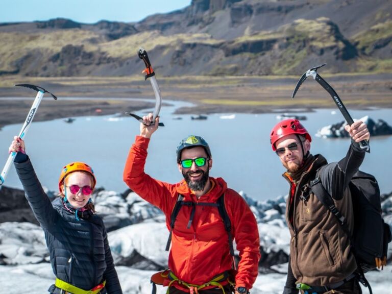 Glacier hike at Sólheimajökull | Semi Private Tour (max 3 prs.)  - This tour is an excellent choice for experiencing the magnificent Sólheimajökull glacier in your own pace. The hike is relatively easy and you will get to see unique ice formations, jagged ridges, and color combinations from past volcanic eruptions. During the hike, you will learn more about the glacier and have lots of fun!