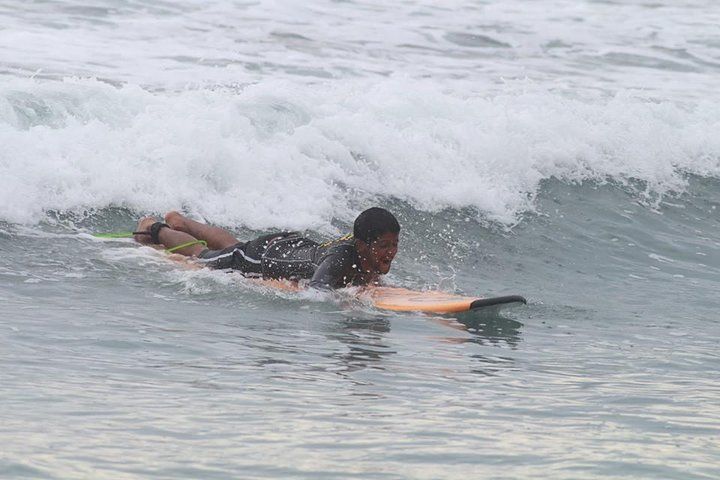 Surfing in Weligama