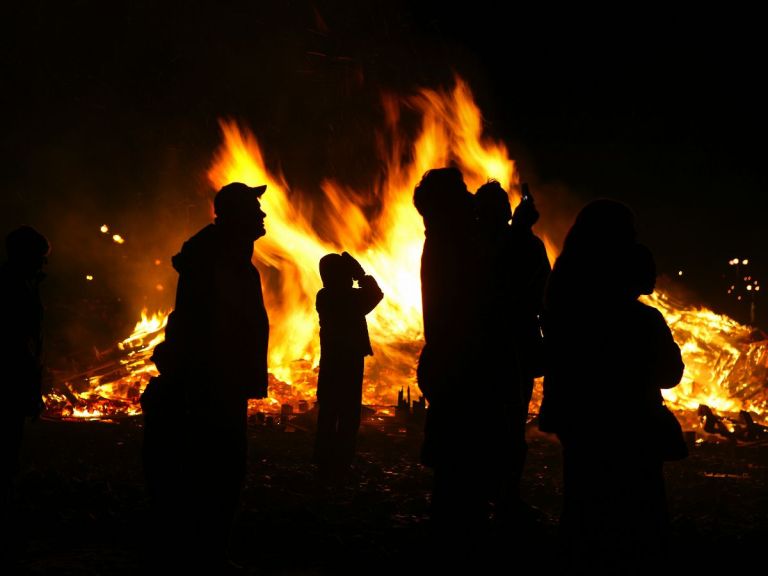 Bonfire on New Year's Eve.