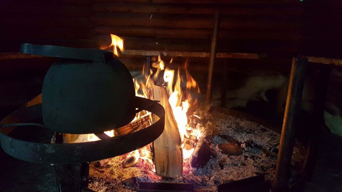 Salmon Dinner in the Hut with Finnish Smoke sauna experience.