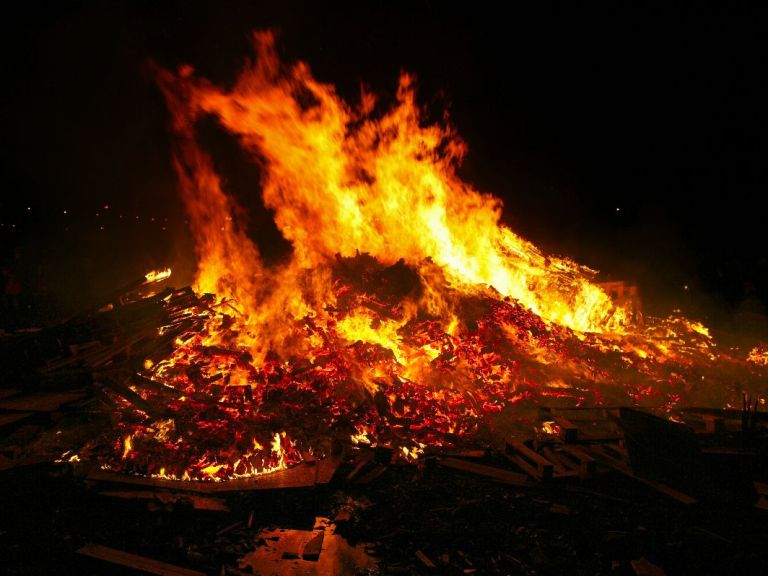 Bonfire on New Year's Eve.