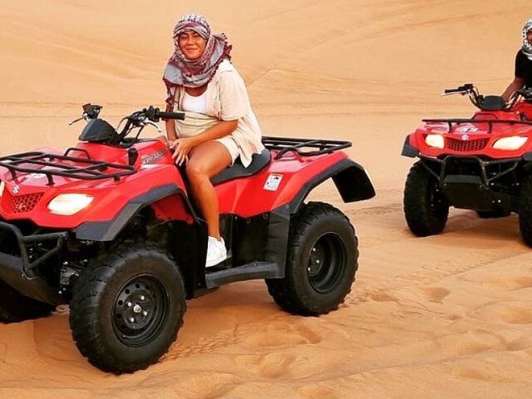 Morning Desert Safari with Sand-boarding Camel Ride Quad Bike.