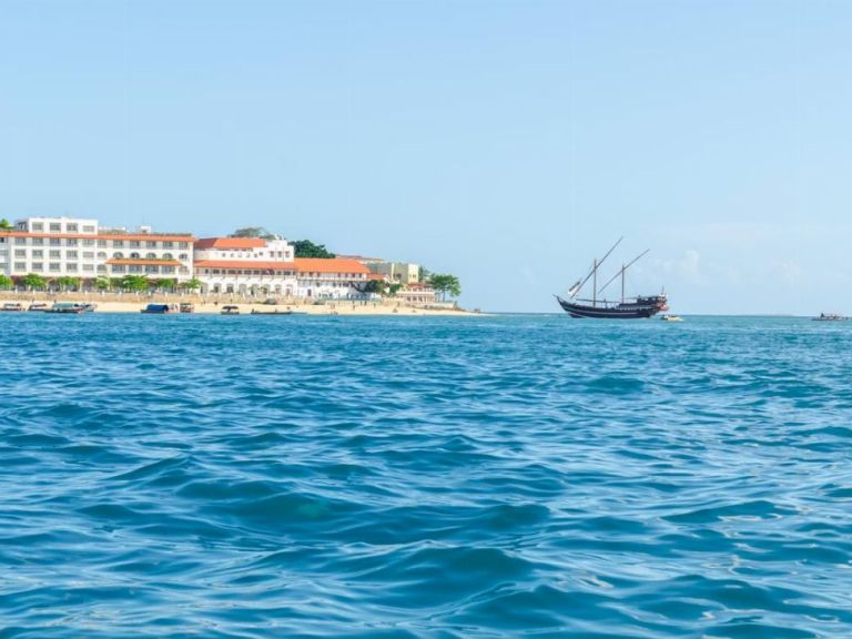 Stone Town with Prison Island.