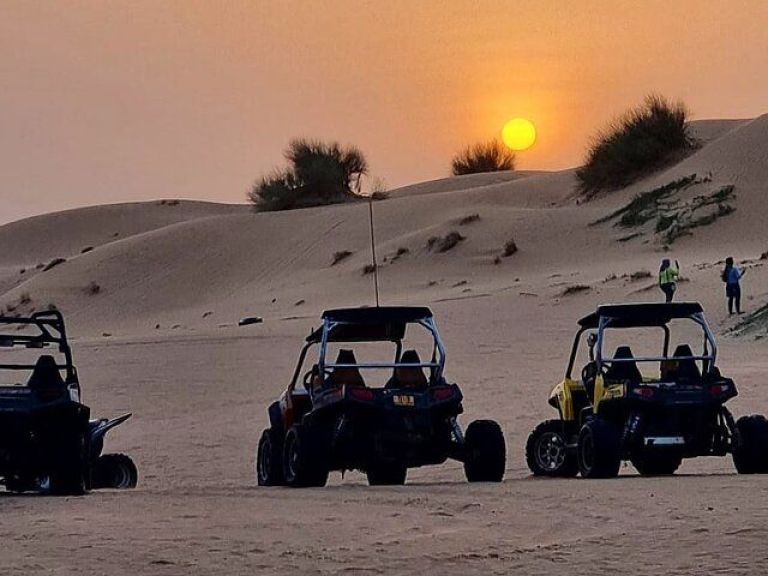 VIP Desert Safari with Dune Bashing Sand-boarding Quad bike and BBQ Dinner.