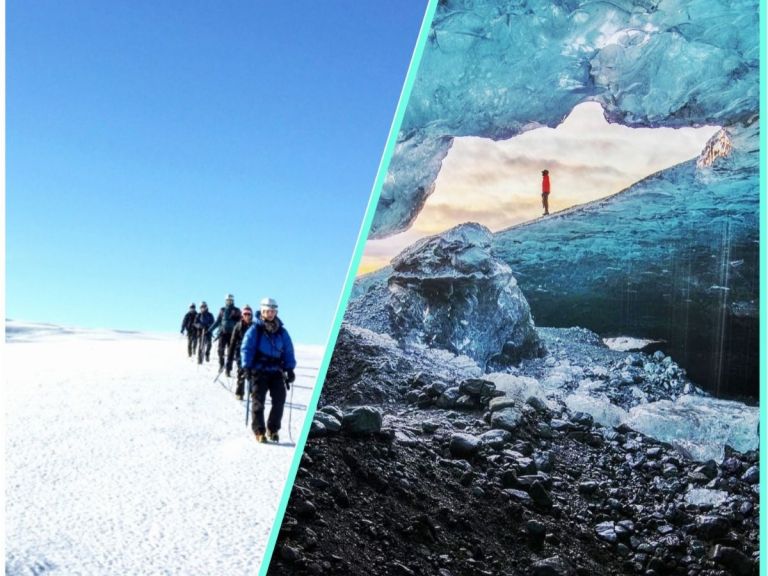 Glacier hike and Ice cave tour.
