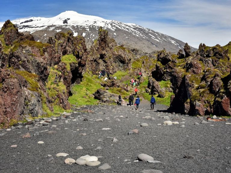 Snæfellsnes National Park: In Reykjavik, we will pick you up to start the journey, which involves taking the undersea tunnel, a 6 km long passage that crosses under Hvalfjordur, also known as the Whale bay fjord.