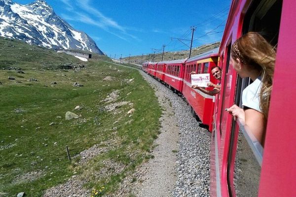 Bernina train, Swiss alps