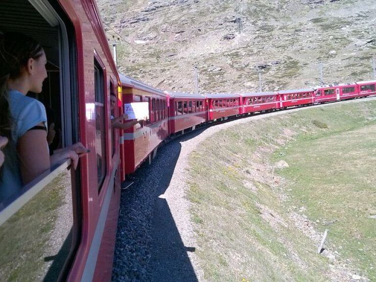 Bernina train, Swiss alps & St Moritz