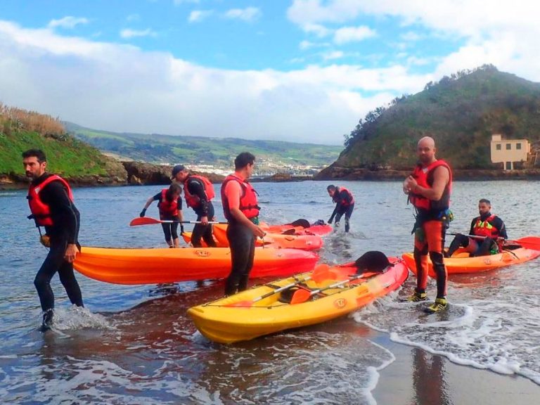 KAYAKING • Vila Franca do Campo - For us, a kayaking excursion along the coast of São Miguel is the best way to combine...