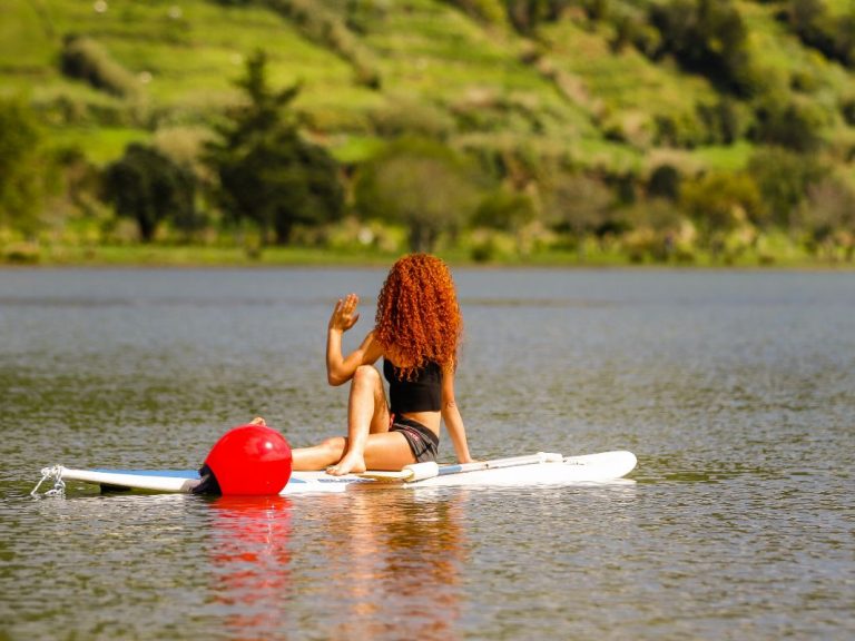 SUP Yoga • Sete Cidades - Stand Up Paddle Board Yoga classes start at the shore of the Blue Lake. We will distribute all...