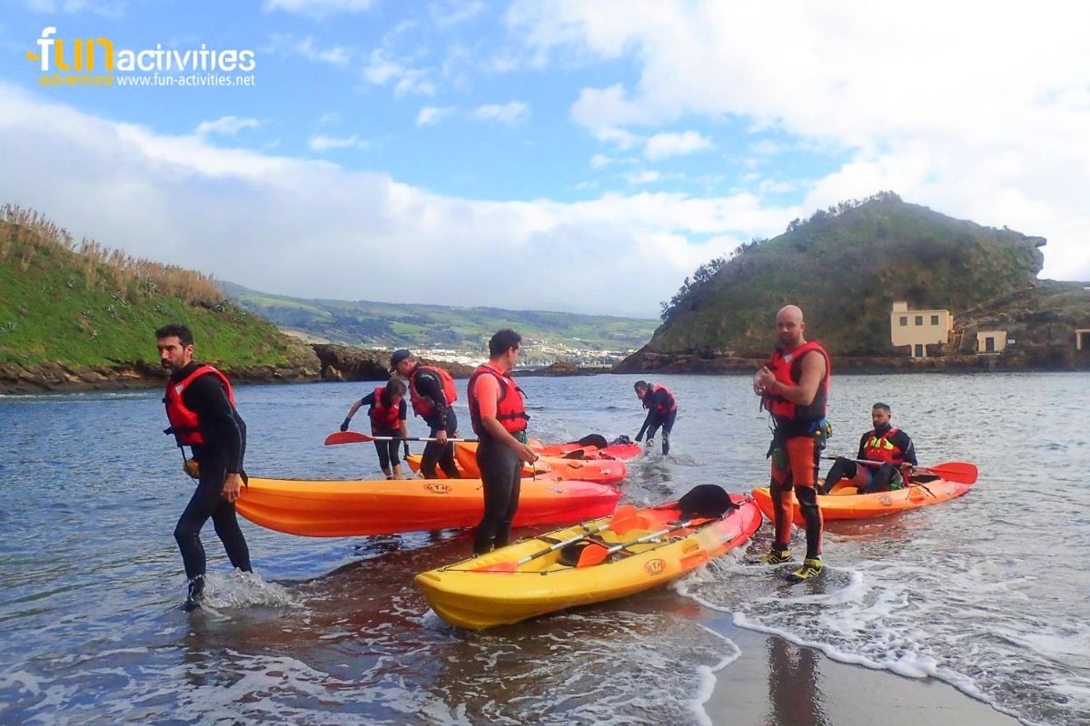 KAYAKING • Vila Franca do Campo - For us, a kayaking excursion along the coast of São Miguel is the best way to combine...