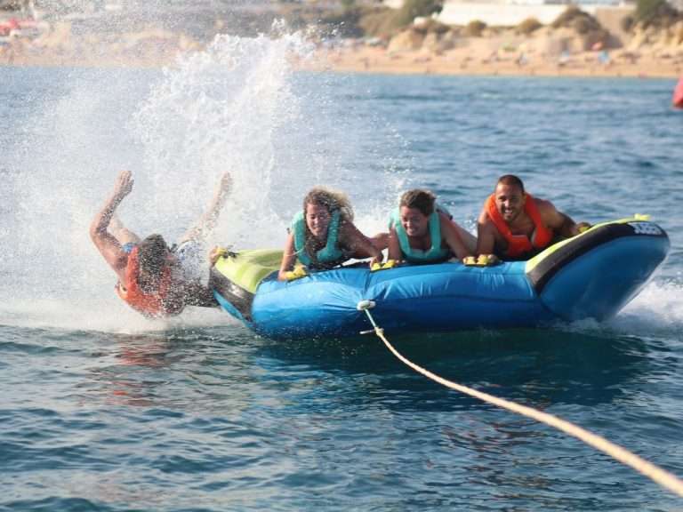 Crazy Cookie from Armação de Pêra - This Crazy Cookie is certainly the funniest water sports in Algarve. The crazy sofa...