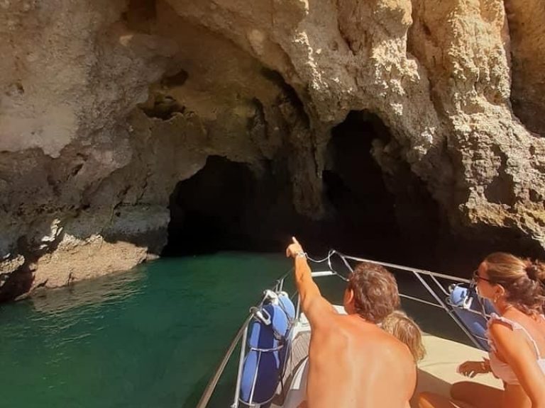 Half Day - Benagil by Yacht: Embark on a Captivating Half-Day Yacht Tour to Benagil Caves from Lagos. Set sail on a morning cruise from Lagos Marina at 10:00, immersing yourself in the natural splendor of the world-renowned Benagil caves. Cruise east to Portimao and indulge in a private tour of these mesmerizing caves, creating lasting memories against the backdrop of their breathtaking beauty.