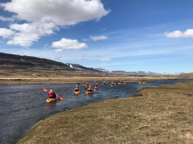 Kayak trip: Enjoy a scenic sit-on-top kayak trip down Svartá-river in close proximity with the Icelandic nature. During the relaxed tour down the calm river you will get chance to paddle your way through exciting fords and even now and then get carried away by gentle streams of the river.