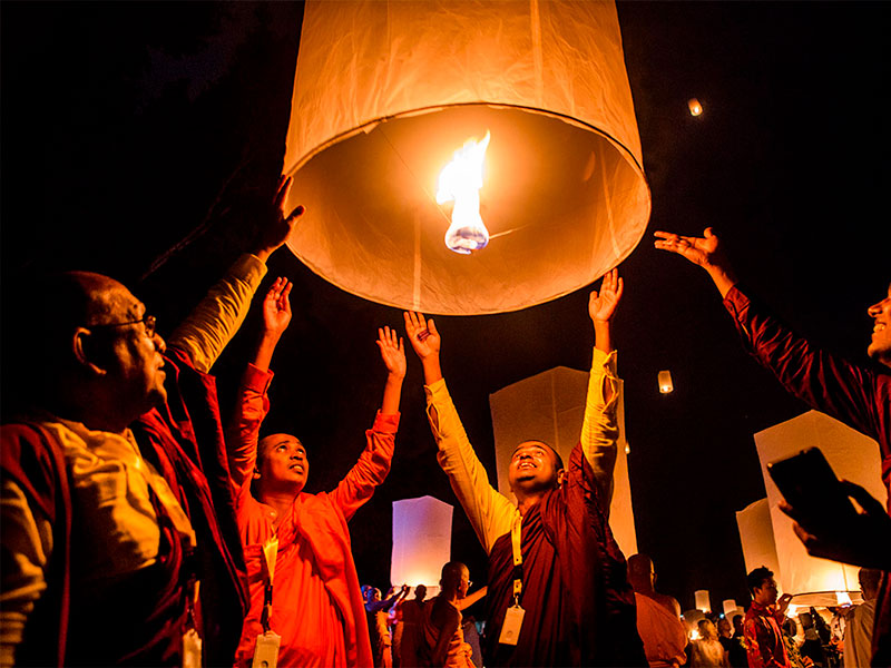 Vesak: Occurring in May, commemorates the birth, enlightenment, and death of Buddha.